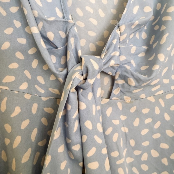 Vacay Lantern Sleeve Tie Front All Over Print Dress - Picture 4 of 6